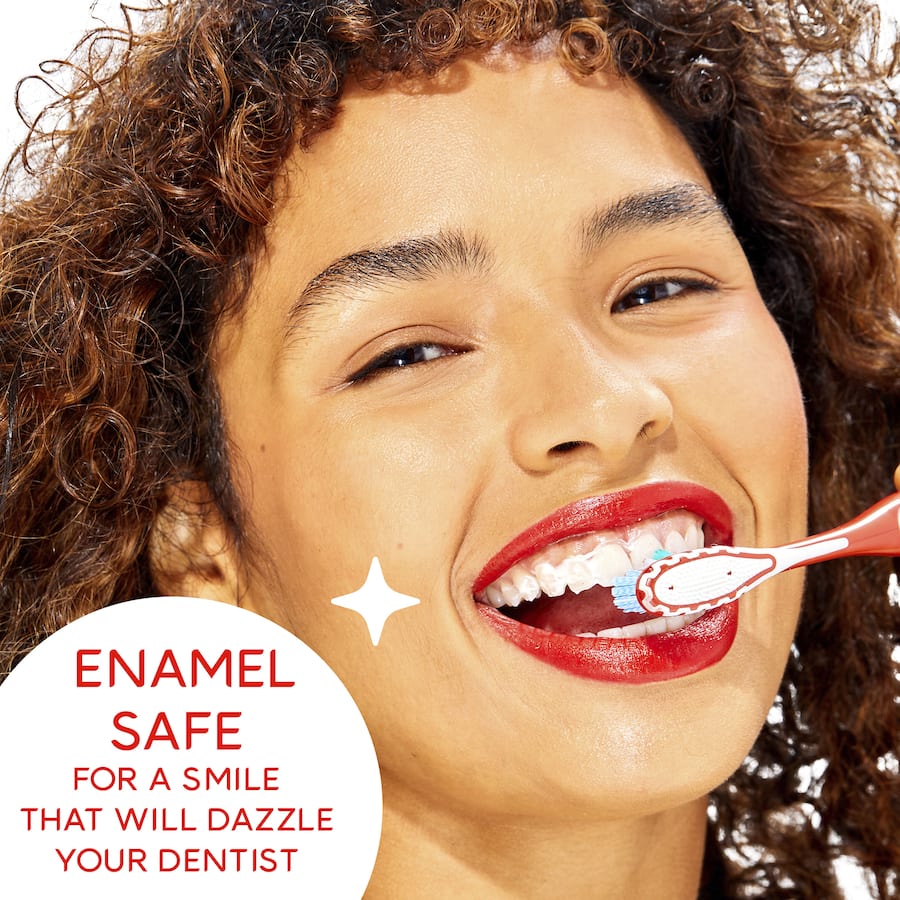 Colgate Optic White Toothpaste for whiter teeth in 3 days with 2x hydrogen peroxide for effective stain removal.