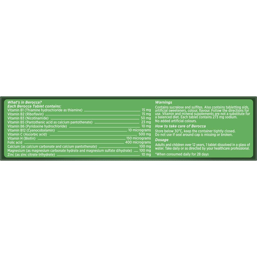 Berocca Performance Effervescent Energy Vitamin C Mango & Orange Pack 45 tabLets