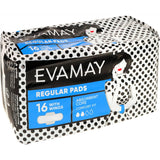 Evamay Pads Regular Wings: ultra-absorbent pads with soft top layer, wide wings, and anti-leak protection for daily comfort.