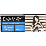 Evamay Tampons Regular: 20 count, soft cover, tapered tip for comfort and secure protection during your period.