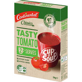 A flavorful bowl of Continental Cup A Soup Tasty Tomato instant soup, perfect for a quick and satisfying meal.