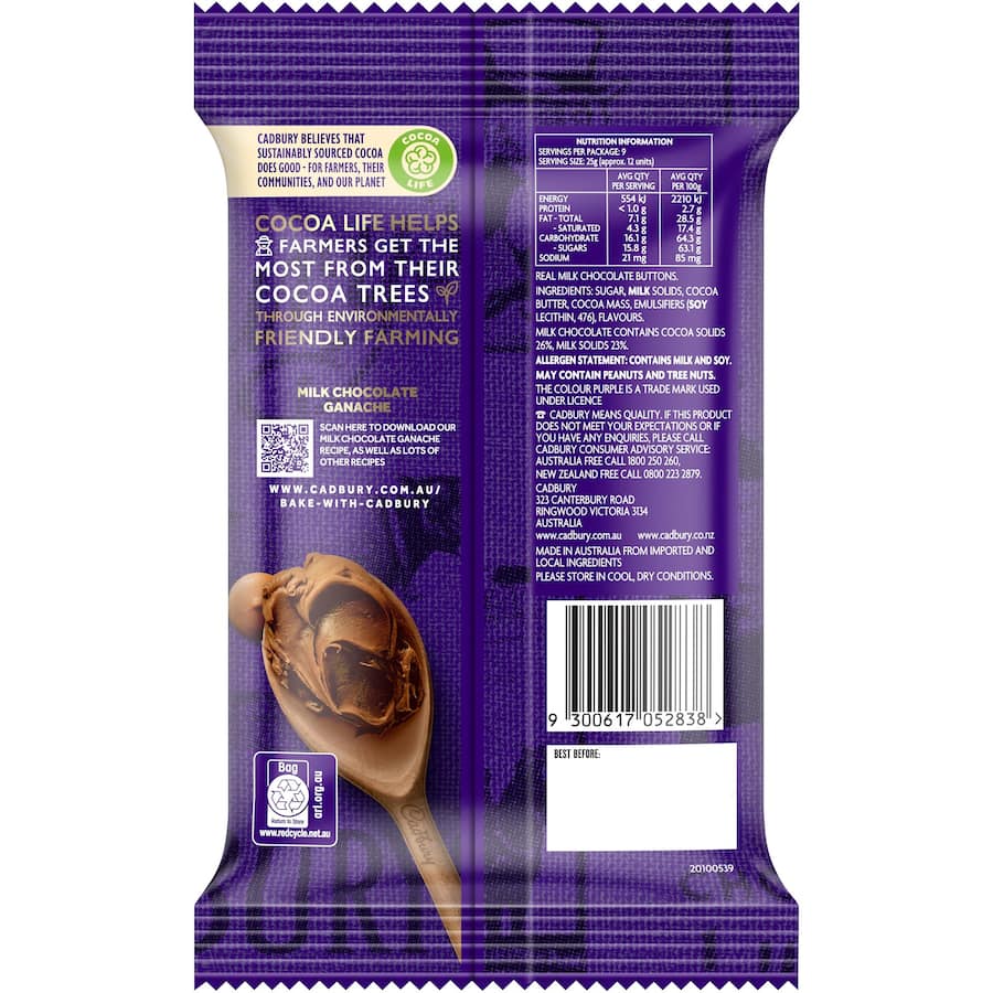 Cadbury Baking Chocolate Melts Real Milk - high-quality, creamy milk chocolate melts perfect for baking and melting.