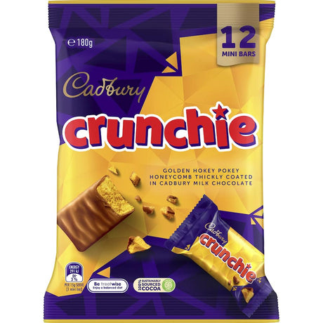 Cadbury Crunchie Sharepack featuring rich chocolate and crispy honeycomb, perfect for sharing or enjoying solo.