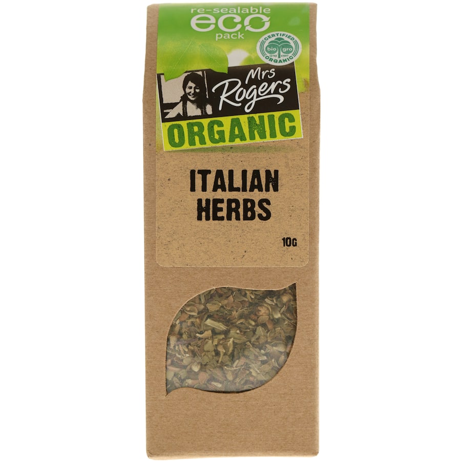 A blend of organic Italian herbs, including oregano, basil, thyme, and garlic, perfect for enhancing Mediterranean dishes.