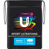 U By Kotex Ultra Thins Sport Pads: ultra-thin with wings, flexible core for active protection and comfort on medium flow days.