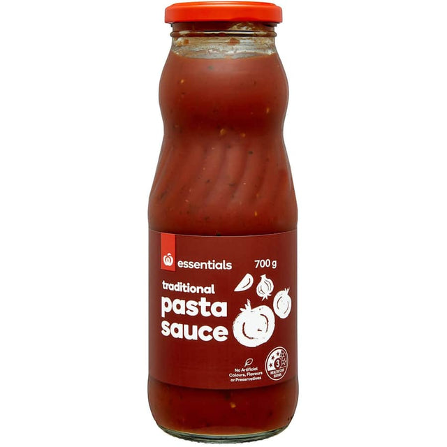 Rich, traditional pasta sauce made from premium tomatoes and herbs, perfect for pizzas and pastas, no artificial additives.