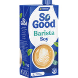 So Good Soy Milk Barista: creamy, vegan-friendly soy milk ideal for lattes and cappuccinos, crafted for barista-quality foam.