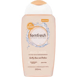 Femfresh Personal Wash: gentle intimate cleanser with Aloe Vera, Calendula, pH balanced, hypoallergenic, soap-free.