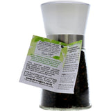 Mrs Rogers Naturals Black Peppercorns Medium in a glass jar, ideal for enhancing the flavor of various dishes.