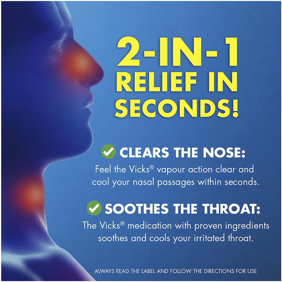 Vicks Vaponaturals Lozenges in Original Menthol provide soothing relief for throat irritation and cough with a refreshing menthol burst.