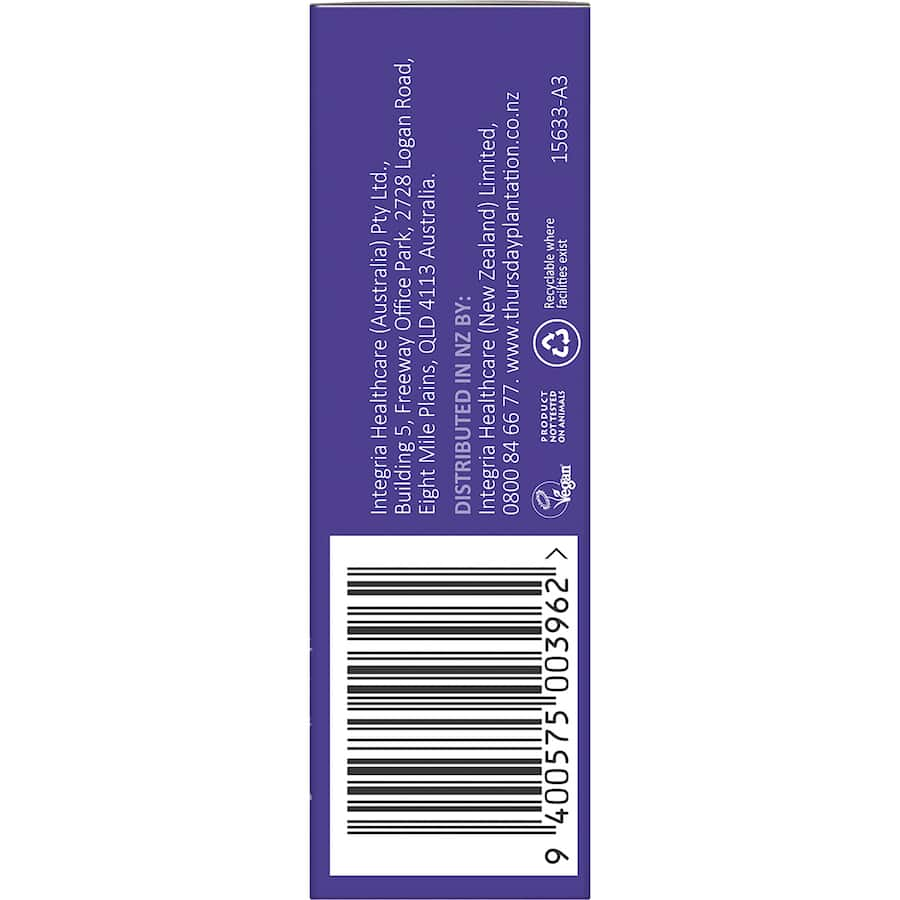 Pure Thursday Plantation Lavender Oil for relaxation, sleep, and stress relief, packed in a convenient bottle for easy use.