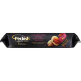 Caramelised onion and balsamic rice crackers, gluten-free, perfect for gourmet snacking and pairing with cheeses.