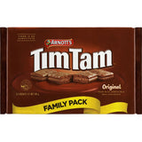 Arnotts Tim Tam Chocolate Biscuits: velvety chocolate, creamy center, and crunchy base for a luxurious snack experience.