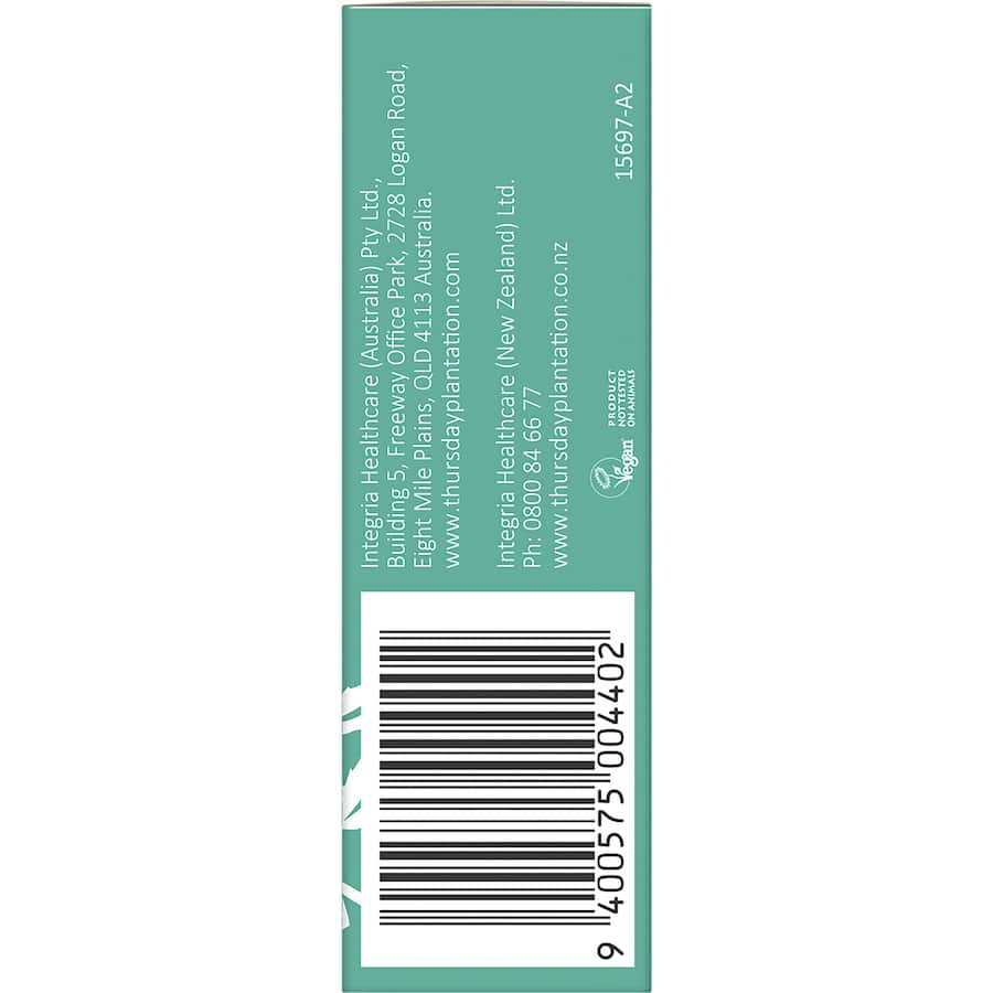 Thursday Plantation Peppermint Oil bottle, 100% pure essential oil for aromatherapy, refreshing menthol aroma, energizing and revitalizing.