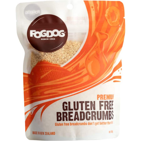 Fogdog Premium Gluten Free Bread Crumbs: Coarse, crunchy topping ideal for seafood, chicken, or enhancing baked dishes.