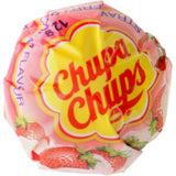 Chupa Chups Original Lollipop featuring classic cola, strawberry & cream, and strawberry watermelon flavors, individually wrapped.