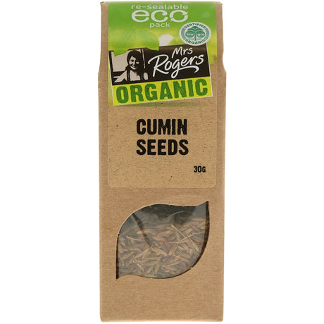 Organic cumin seeds in an eco-friendly pack, ideal for enhancing Indian curries and Mexican dishes with unique flavor.