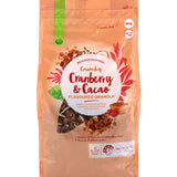 Woolworths Granola Cacao Cranberry: a crunchy blend of oats, cacao, and cranberries for a nutritious breakfast or snack.