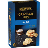 Arnott's Cracker Chips Sea Salt, a light and crispy snack perfect for sharing, featuring subtle sea salt flavor.