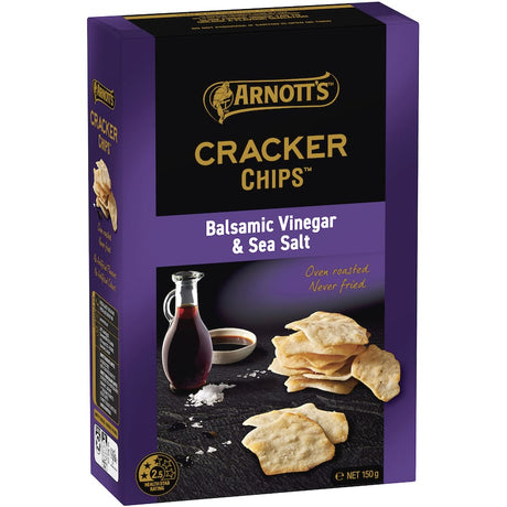 Arnotts Cracker Chips Sea Salt & Balsamic Vinegar, a crunchy snack with bold flavors, perfect for gatherings or on-the-go.