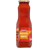 Leggo's Passata Rustic jar showcasing premium chunky tomato sauce, perfect for Italian dishes, stews, and casseroles.