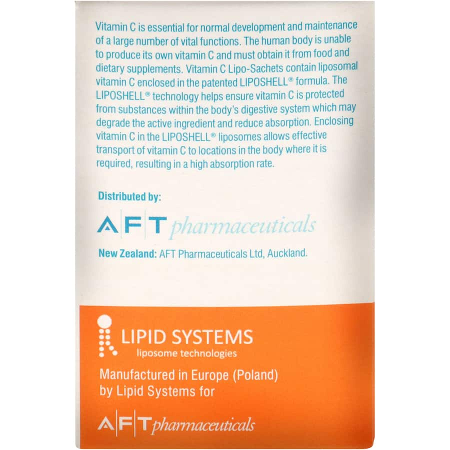 Lipo-sachet Vitamin C: Convenient sachets of highly bioavailable vitamin C for immune support and skin health on the go.