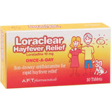 Loraclear Hayfever Relief: Fast-acting antihistamine for runny noses and itchy eyes, providing 24-hour allergy protection.