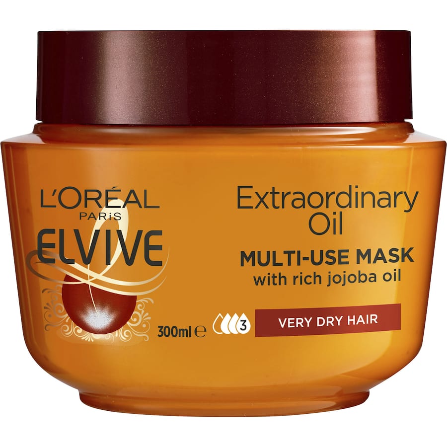 L'Oreal Paris Elvive Hair Mask with 6 flower oils deeply hydrates and repairs dry hair for a smooth, vibrant finish.