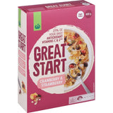 Crunchy antioxidant-filled cereal with oats, cranberries, and strawberries for a healthy, energizing breakfast.