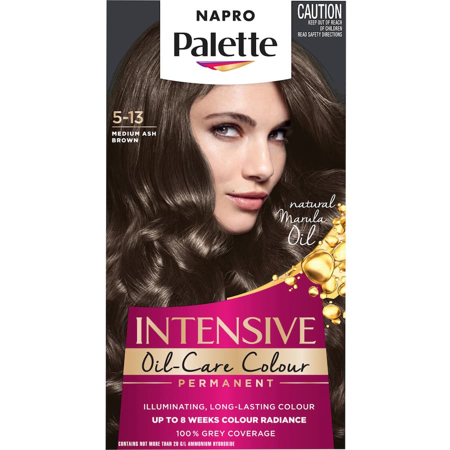 Napro Palette Hair Colour in Medium Ash Brown 5.13 offers a natural, long-lasting shade with nourishing ingredients for healthy hair.