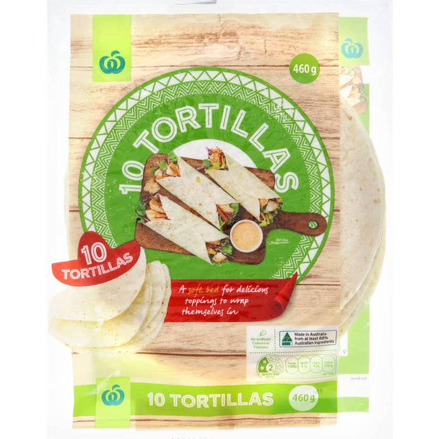 Soft and versatile Woolworths Mexican Tortillas, perfect for tacos and burritos, bringing authentic flavors to your meals.