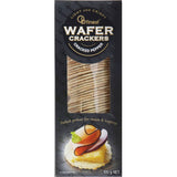 Crisp black pepper wafers perfect for gourmet snacking and enhancing cheese and charcuterie boards.