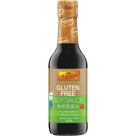 Lee Kum Kee Gluten Free Soy Sauce, naturally brewed with rich flavor for marinating, dipping, and stir-frying.