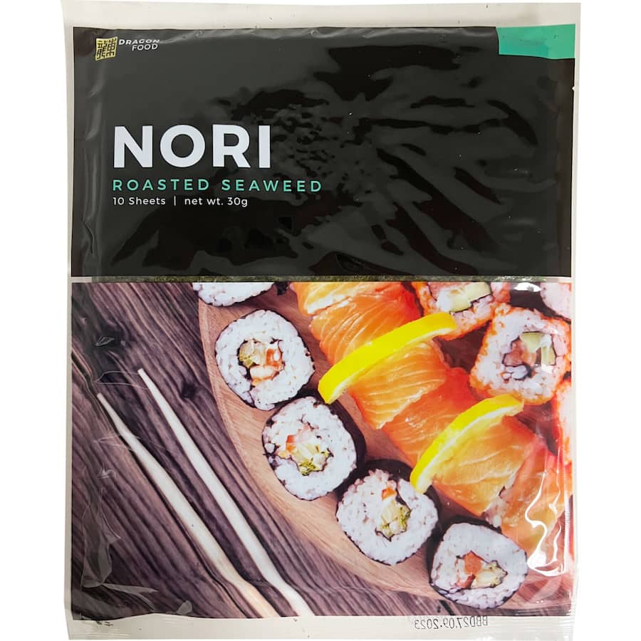 Dragon Foods Roasted Seaweed, a nutritious, gluten-free snack rich in vitamins, perfect for healthy indulgence.