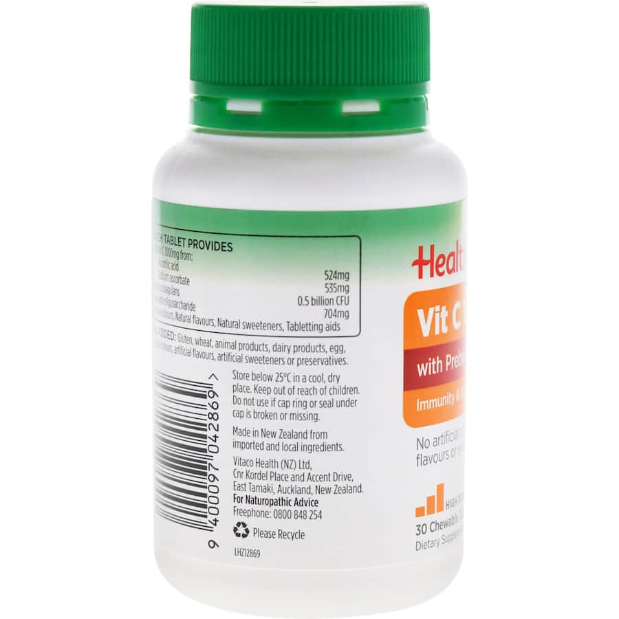 Healtheries Vitamin C With Biotics 1000mg for immune support, gut health, and collagen production in effervescent form.