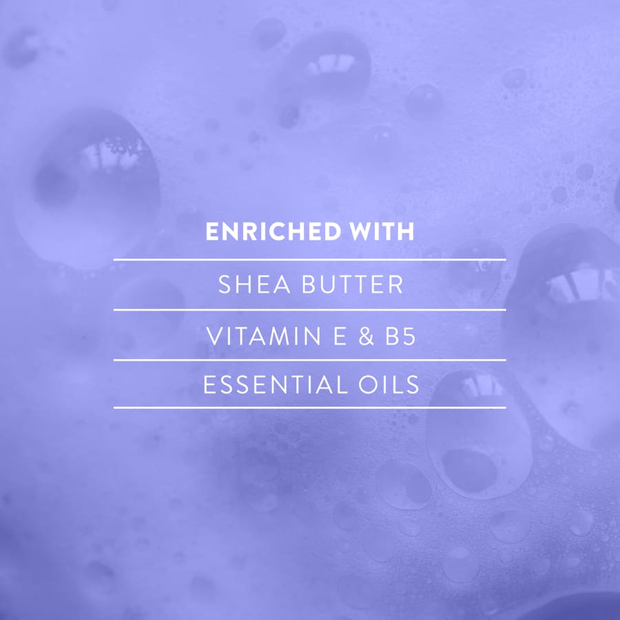 Luxurious body wash with Blackberry and Bay fragrance, enriched with Shea Butter, Argan Oil, and Pro Vitamin B5 for hydration.