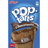 Frosted Kellogg's Pop Tarts Chocotastic with rich chocolate filling, perfect for breakfast or as a sweet snack anytime.