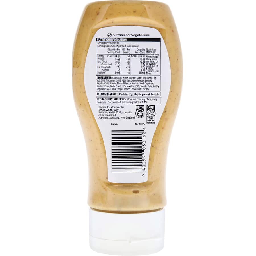 Creamy Woolworths Chipotle Mayonnaise with smoky flavor, perfect for sandwiches, burgers, and salads.