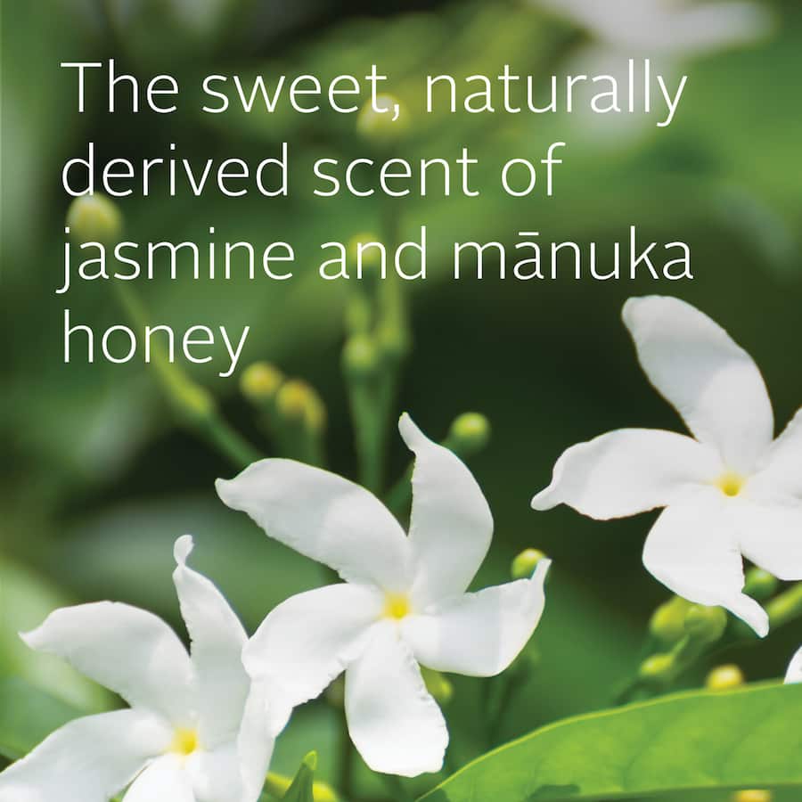 Ecostore Body Wash with soothing jasmine and manuka honey, enriched with shea butter and harakeke for soft, hydrated skin.
