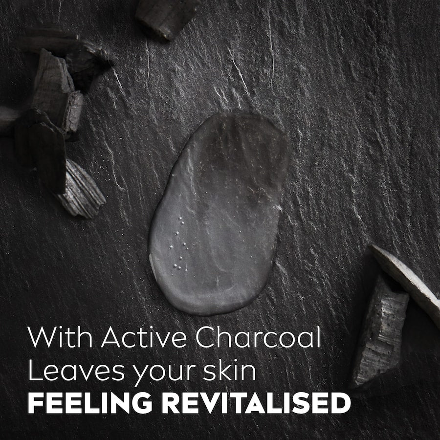 NIVEA MEN Shower Gel Active Clean with Active Charcoal, designed for effective, gentle cleansing of skin, face, and hair.
