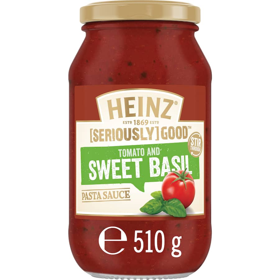 Heinz [Seriously] Good Pasta Sauce with rich tomatoes and sweet basil for authentic Italian flavor in every meal.