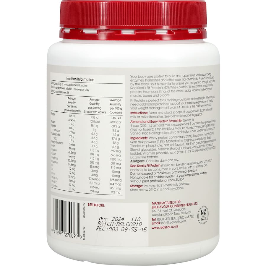 Red Seal Fit Protein Powder Vanilla