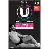 U by Kotex Bikini Period Undies in size 6-8 offer breathable, leak-proof comfort for heavy and light flow days.