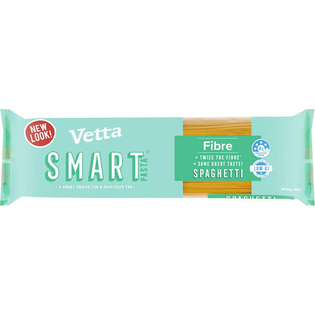 Vetta Smart Pasta Spaghetti: Nutritious whole grain and legume pasta, high fiber, low glycemic, eco-friendly packaging.