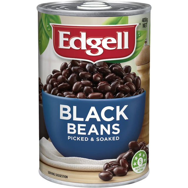 Edgell Black Beans packed in a can, ideal for enhancing recipes with rich flavor and essential nutrients.