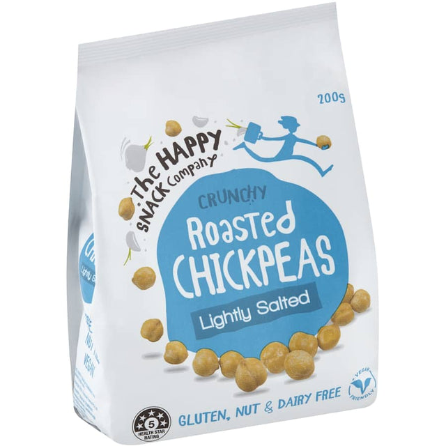 Lightly salted chickpeas with a hint of garlic, offering a crunchy, nutritious snack that's gluten-free and satisfying.