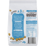 Lightly salted chickpeas with a crunchy texture, seasoned with sea salt and garlic for a nutritious snack option.