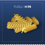 Classic Barilla Fusilli No. 98 pasta, spiral-shaped for perfect sauce capture and a delightful al dente texture in every dish.