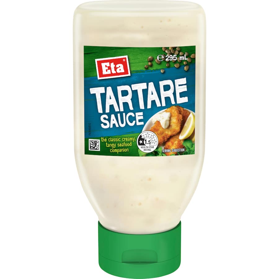 Creamy and tangy Eta Tartare Sauce, the ideal companion for seafood dishes, burgers, and baked potatoes.