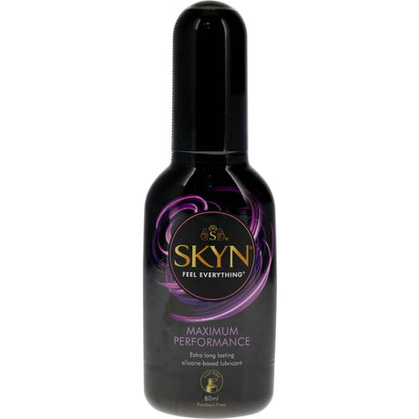 Skyn Lubricant Max Performance: Premium silicone-based lubricant for long-lasting, smooth intimate experiences without stickiness.